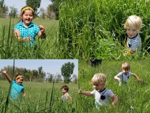 Kids in hay field collage cr