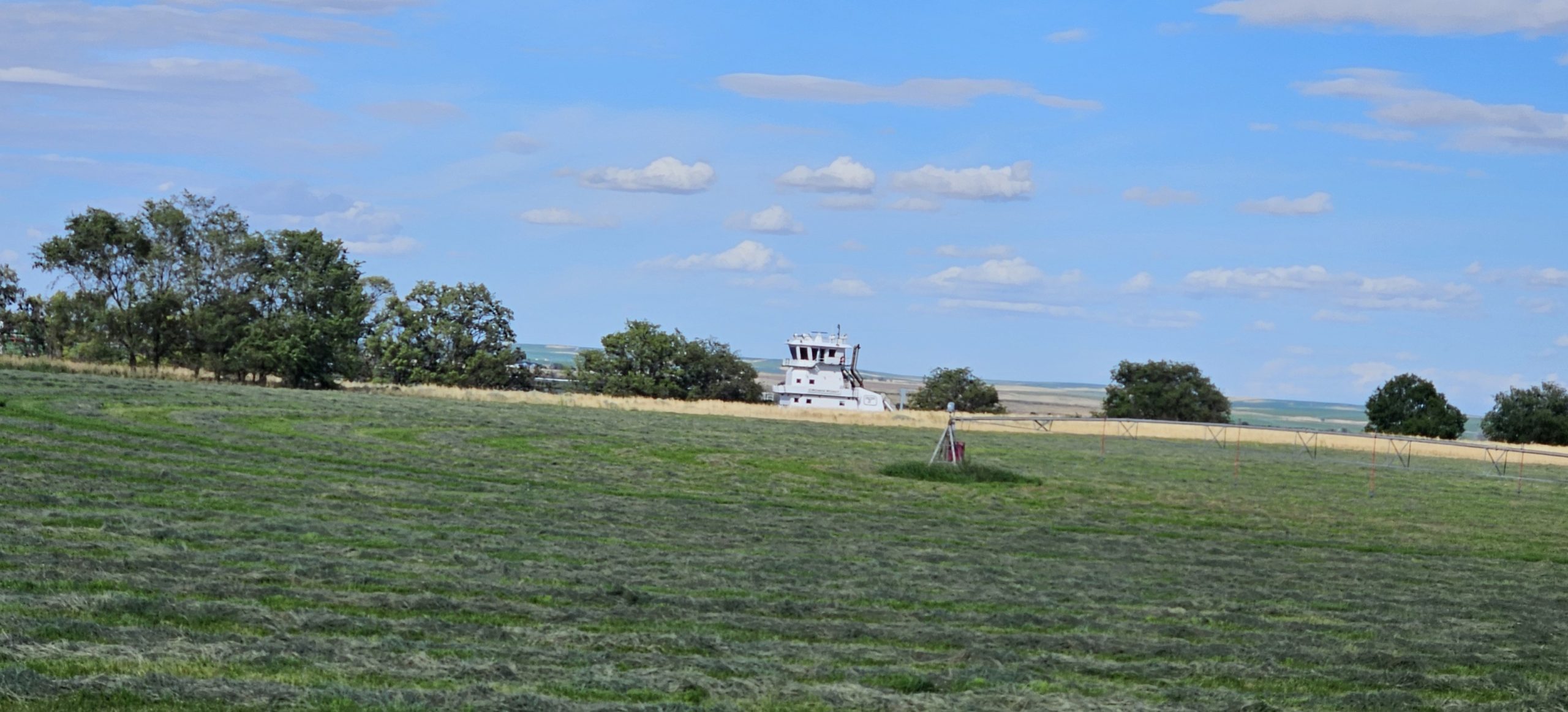 Tugboat in the hay field?